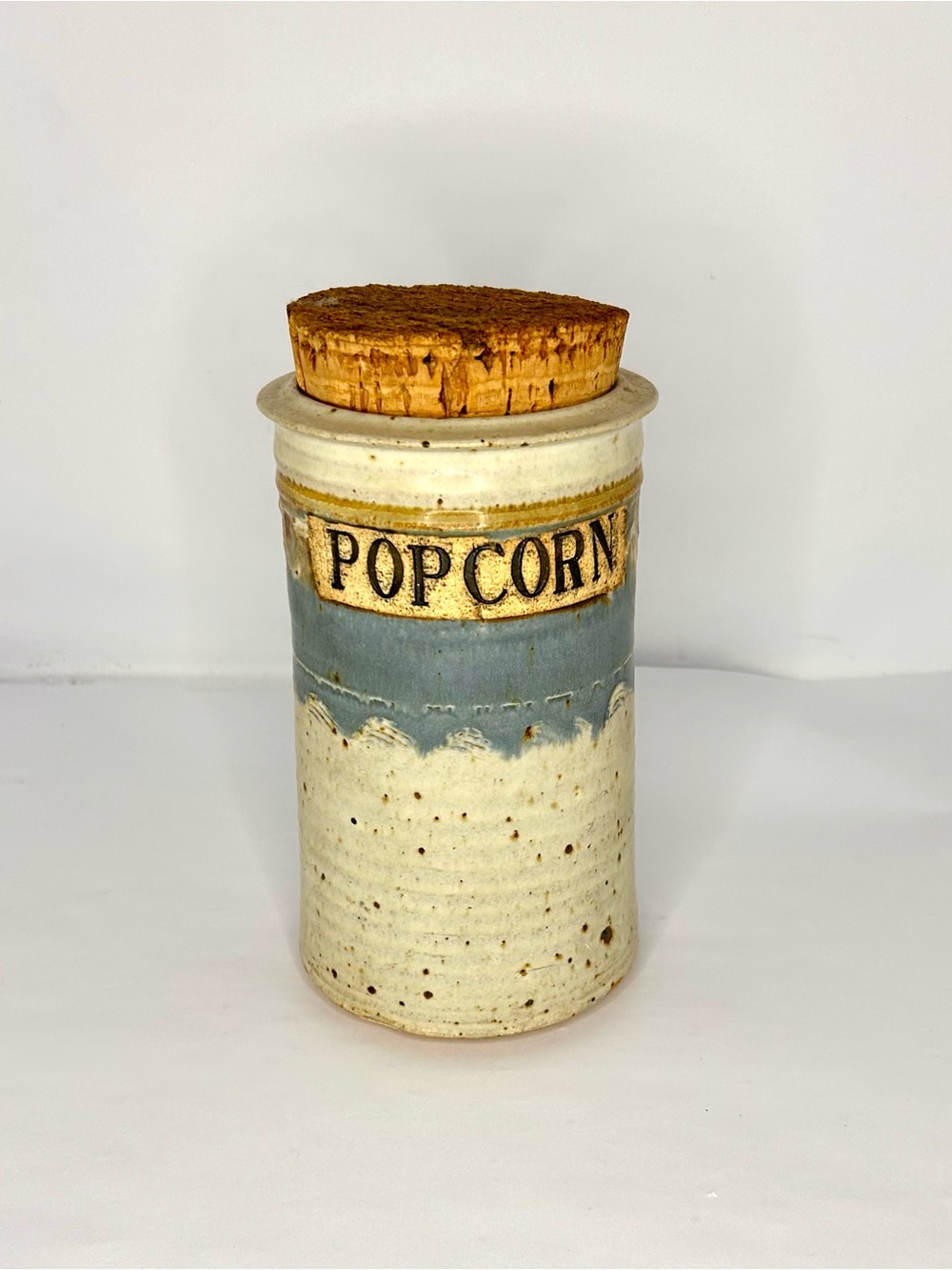 Wally Smith Studio Art Pottery Popcorn Crock Vase Fire Reduction Signed Vtg 1980